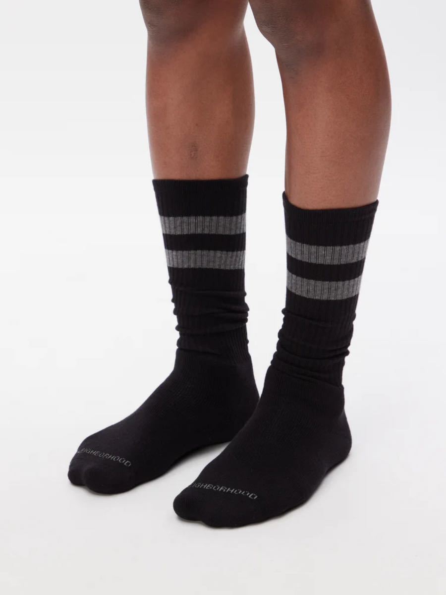 ★ NEIGHBORHOOD ネイバーフッド 2023 CLASSIC 3PAC LONG SOCKS ロングソックス WHITE ホワイト 靴下 2足セット 新品_画像6