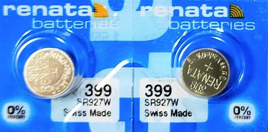 renata酸化銀399ボタン電池２個セット［ゆうパケット］SR927W SR927SW互換