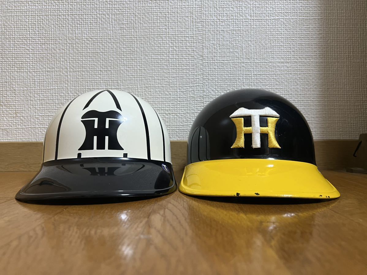 阪神タイガース 球団ヘルメット 応援ヘルメット ホーム仕様 艶あり 復刻ヘルメット ストライプ仕様 2点セット ユニセックス _画像1