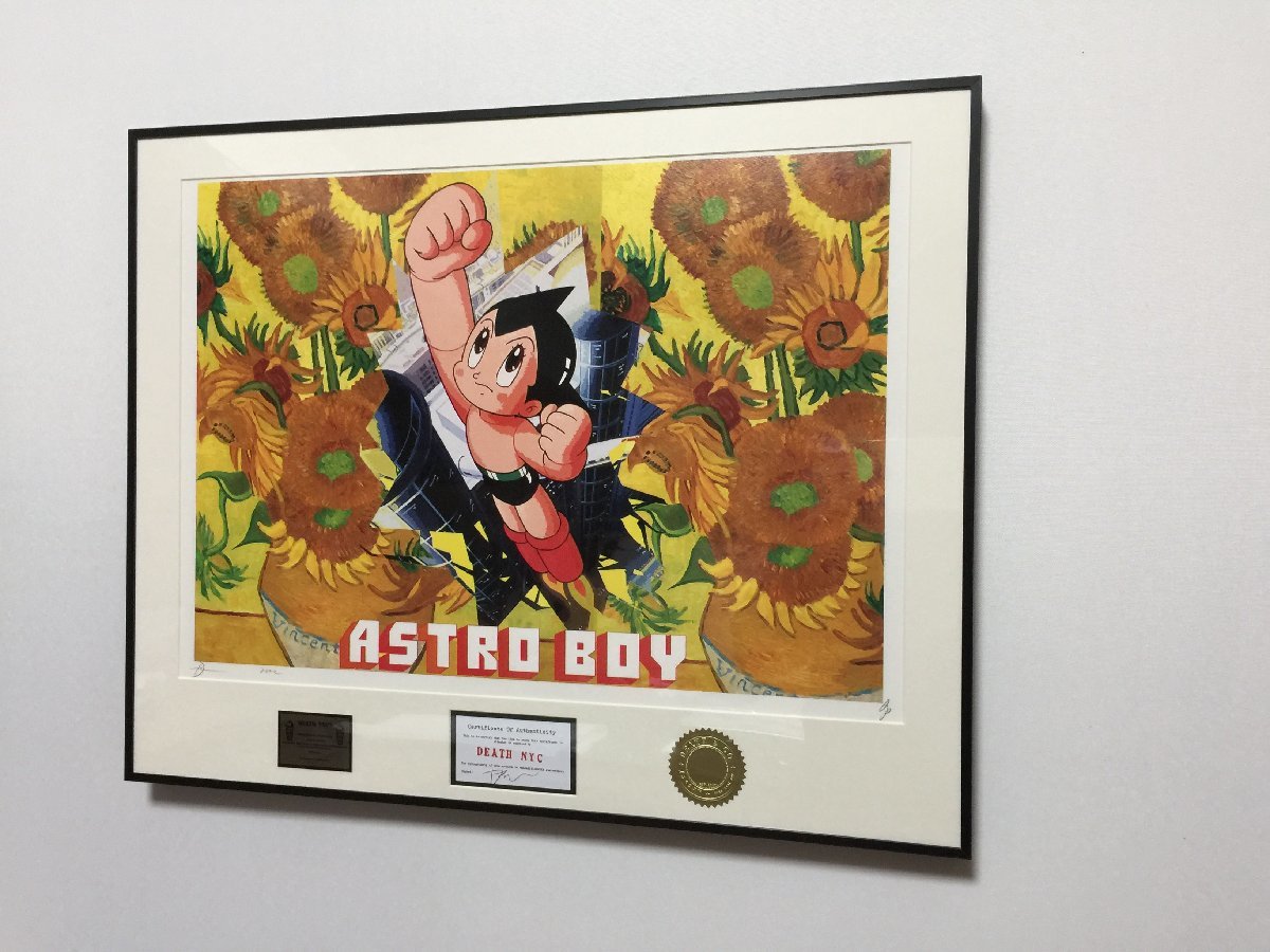 DEATH NYC 額付き 世界限定100枚 アートポスタ Astro Boy 鉄腕アトム ひまわり かっこいい ゴッホ 現代アート_画像4