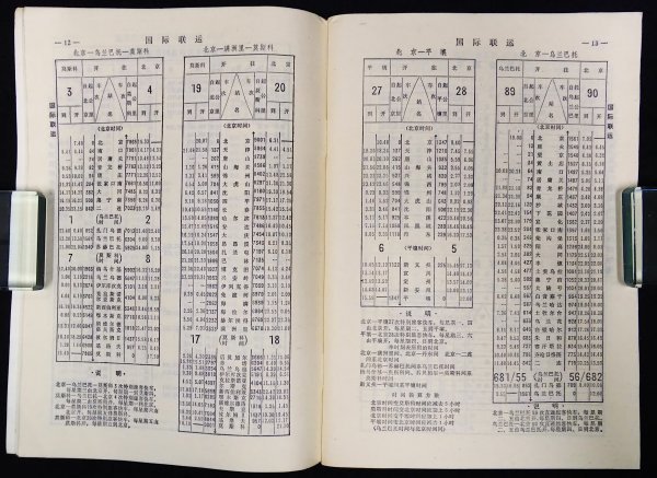 S323 昭和46.56年(1970.1981) 歴史鉄道資料【全国鐡路 旅客列車時刻表・まとめ2冊／中国 北京 天津 南京.他・鐡道路線図 乗換接続 ダイヤ】_画像5