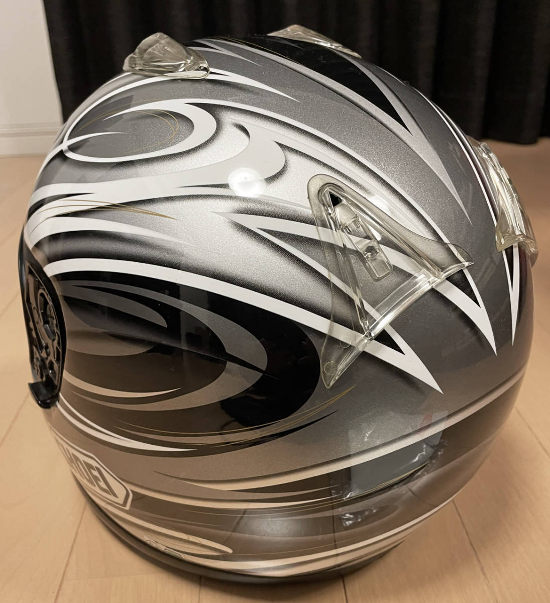 SHOEI X8-RS 中古シールド ソフトスモーク スモーク ダークスモーク3枚 未使用オイル撥水剤 取説 収納袋 Z-5 RFX_画像6