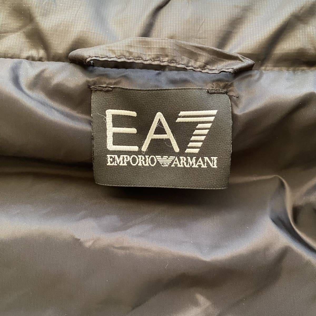 極美品/希少サイズ3XL●エンポリオ アルマーニ ダウンジャケット ダブルジップ EMPORIO ARMANI EA7 肩ロゴプレート ブラック　黒_画像5