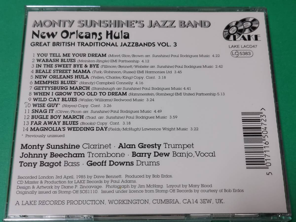 I 【輸入盤】 MONTY SUNSHINE JAZZ BAND / NEW ORLEANS HULA 中古 送料4枚まで185円_画像2