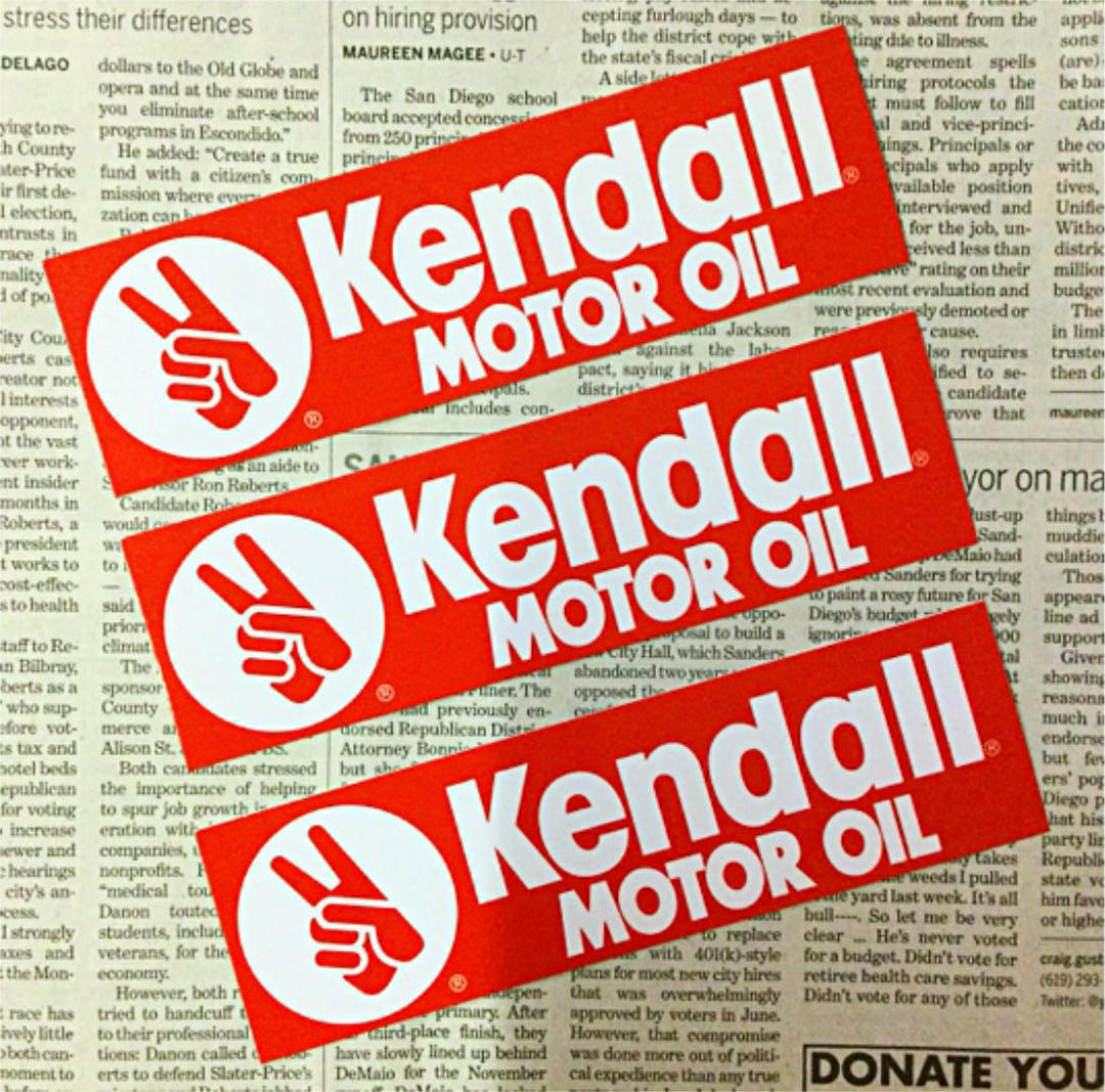 ステッカー3枚セット／Kendall-Bar ケンドル アメリカン雑貨 耐水 車 バイク オートメーター レーシング オイルメーカー カスタムの画像1