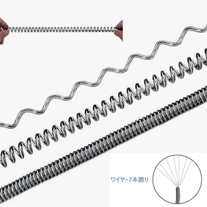 スパイラルコード ストラップ付き 1個 竿の落下防止 尻手ロープ ワイヤー内蔵_画像3