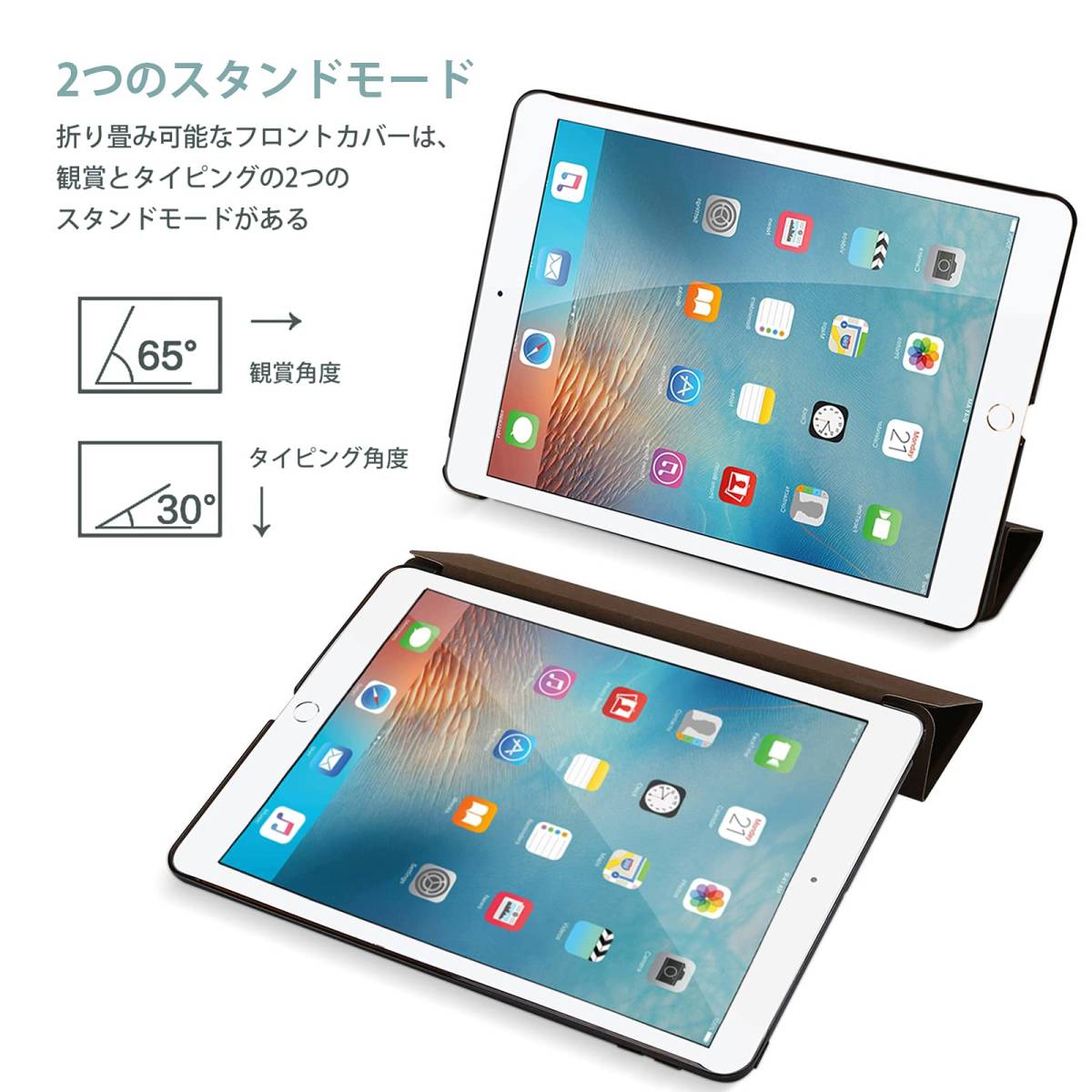 【在庫処分】iPad 9.7"(旧型）ケース ProCase スマート 超スリム スタンド フォリオ保護ケース 半透明フロスト バ_画像5