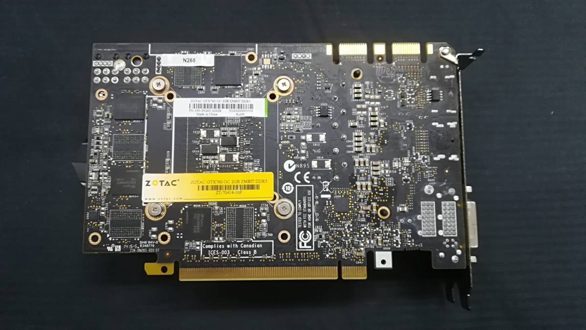 □【動作品♪】ZOTAC GeForce GTX 760 OC 2GB DDR5 PCI Express グラボ/ビデオカード_画像5