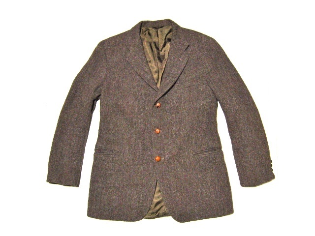 米国製 Harris Tweed ハリスツイード L～XL位 ハンティントン Huntington ツイード ヘリンボーン ジャケット_画像1