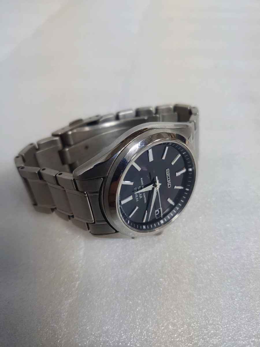 主観美品 SEIKO セイコー 電波時計 SBTM217 7B52-0AK0 TITANIUM チタン 付属品あり_画像9