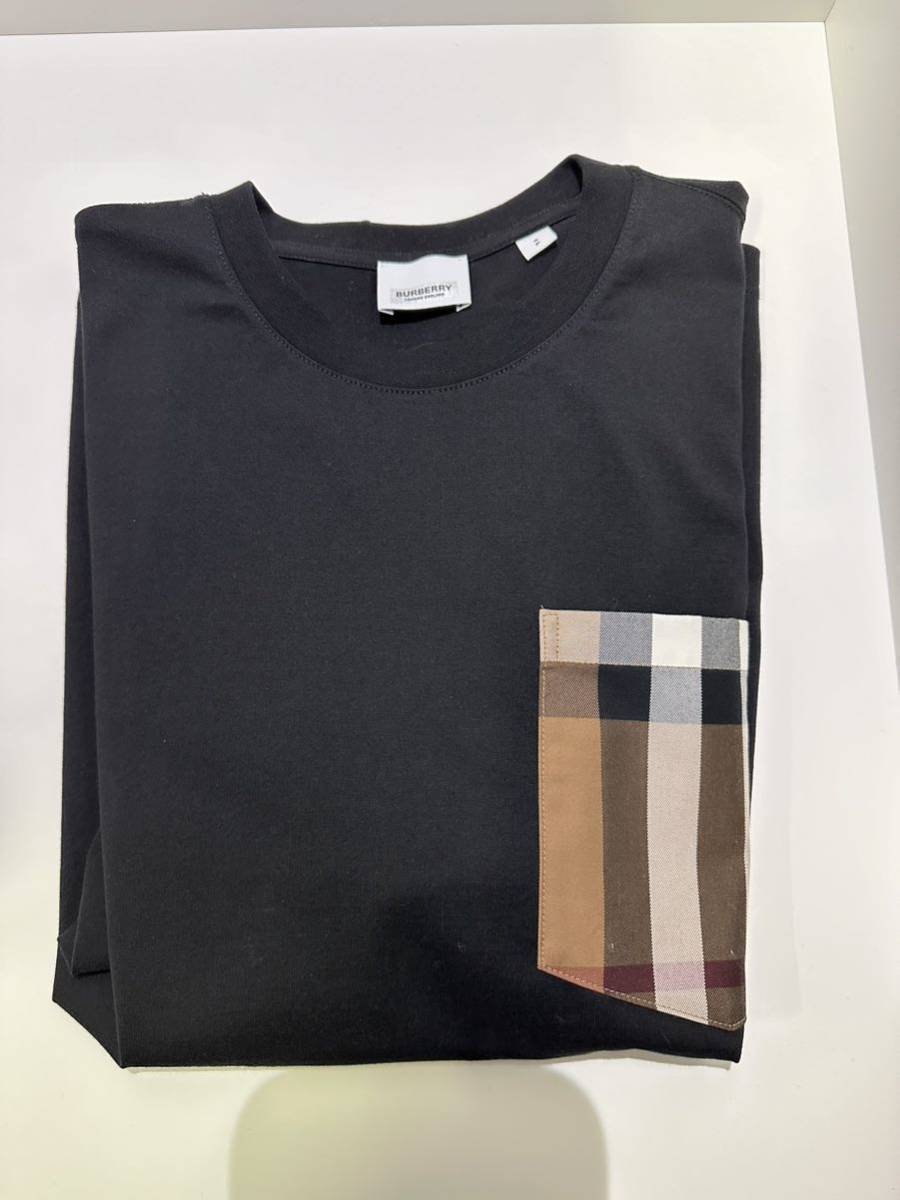 【美品】Burberry バーバリー　半袖 シャツ Tシャツ　レディース黒 ブラック サイズPS（参考Sサイズ）　管理番号T7_画像6