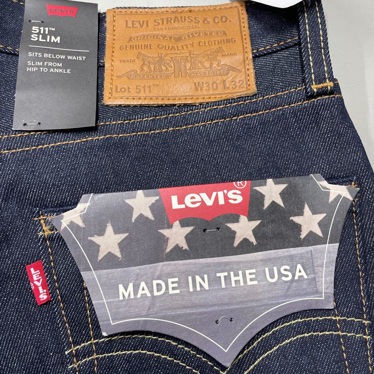 LEVI'S リーバイス 04511 511 スリムフィット リジッド セルビッジ 赤耳 テーパード アメリカ製 MADE IN USA 未使用 定価16000円 30インチ_画像8