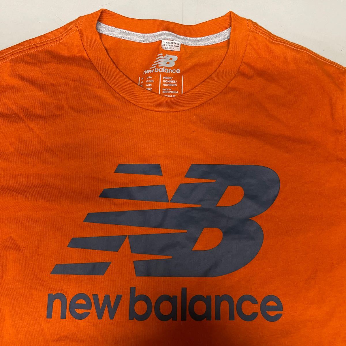 New Balanceニューバランス 未使用 Tシャツ Lサイズ メンズ 半袖 オレンジ ロゴ LOGO_画像2