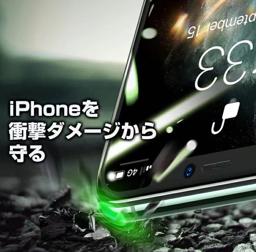 iPhone 11 Pro /XS/Xグリーン ガラス保護フィルムブルーライトカット