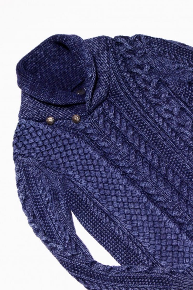 【1piu1uguale3】SHAWL COLLAR KNIT MRK063