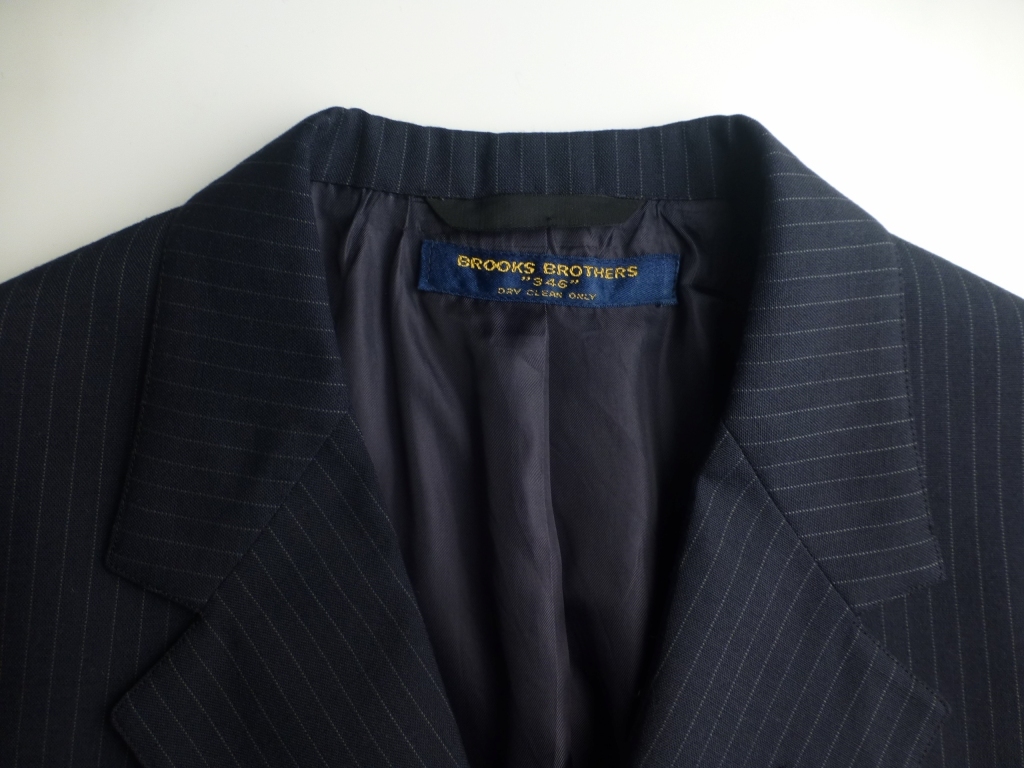 *BROOKS BROTHERS костюм 44R W91 прекрасный товар Vintage темно-синий полоса Brooks Brothers 