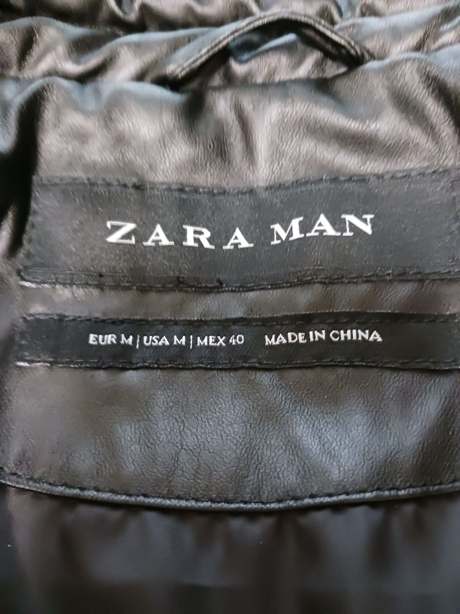 未使用　ZARA レザー風ダウンジャケット