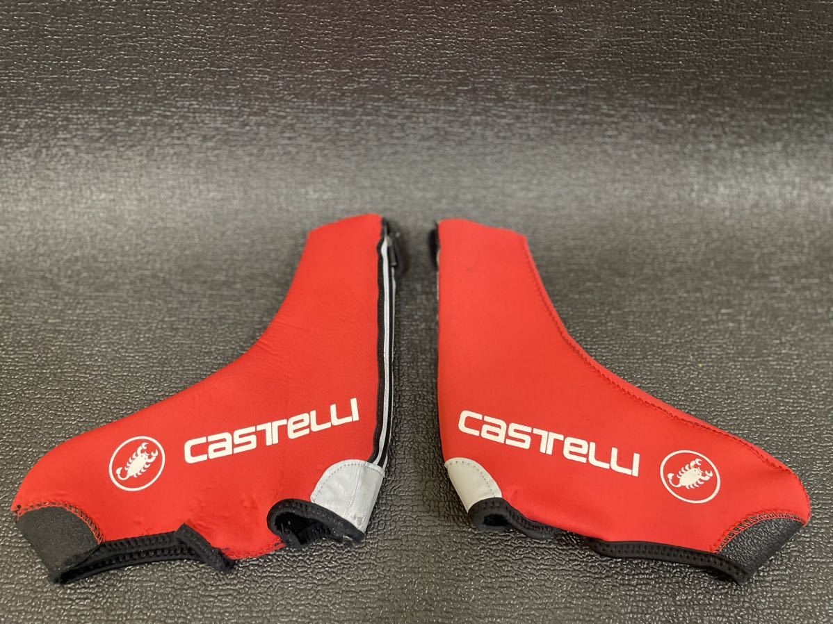 [Castelli / rental teli] зимний чехлы на обувь (S/M размер 36-40) шоссейный велосипед красный 1