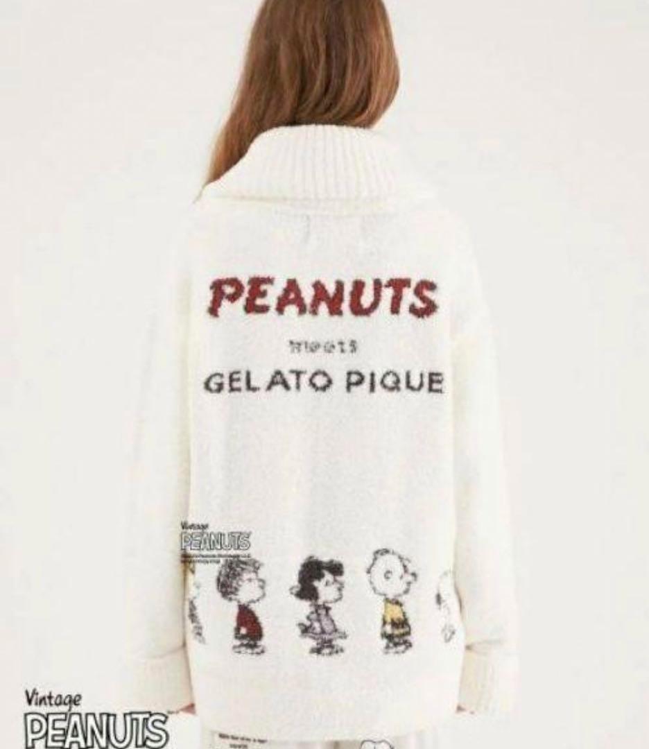 ジェラートピケ PEANUTSオールスターズカーディガン スヌーピー　アイボリー_画像4