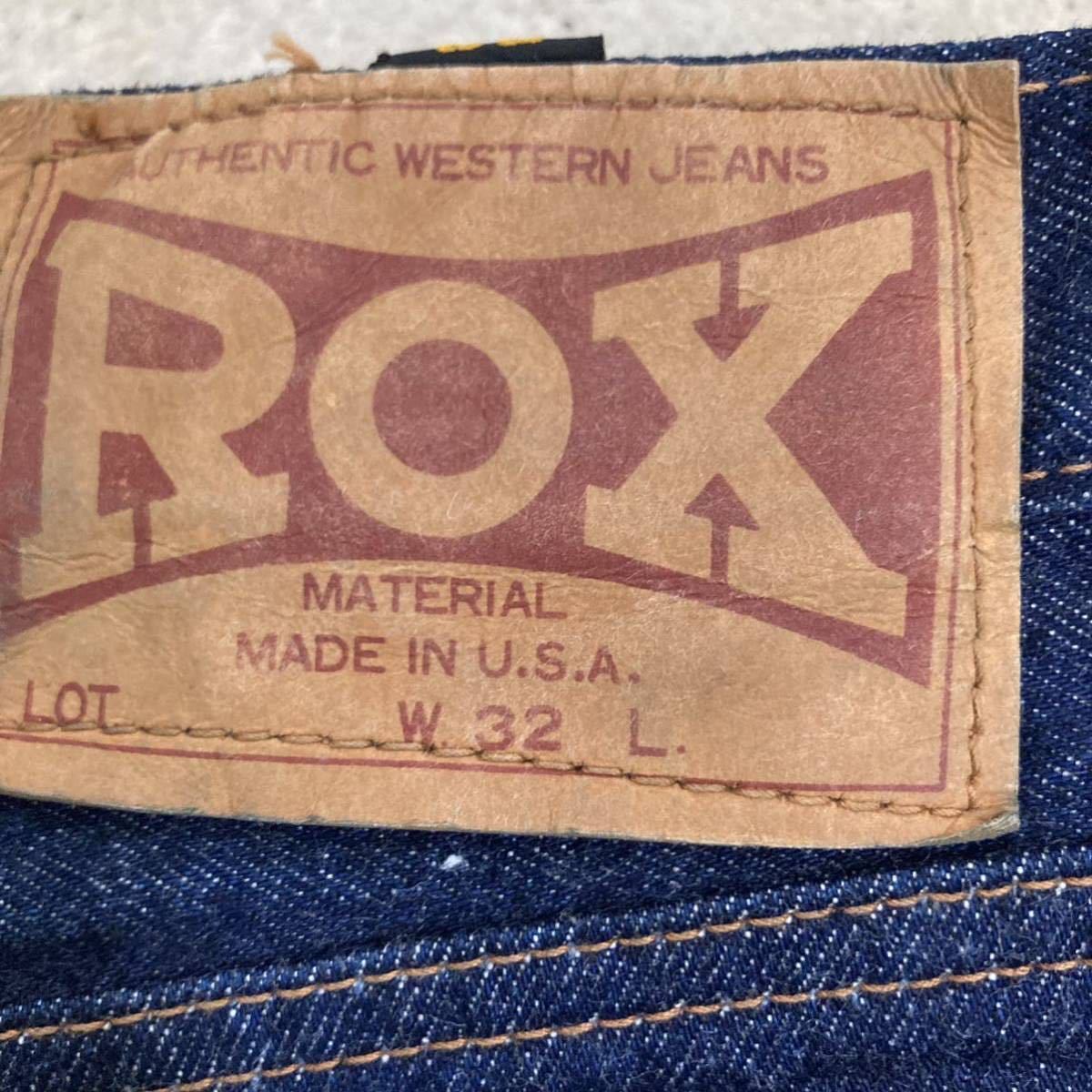 希少　70年代　ROX 国産ヴィンテージ　usa製 アメリカ製　濃紺　ストレート　ビッグストーン_画像2