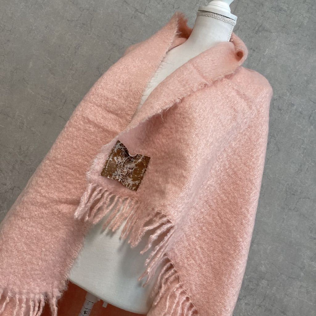ヴィンテージ　モヘア　毛布　ピンク　vintage ふわふわ　もこもこ　厚手　優しいお色　160×127 激レア_画像4