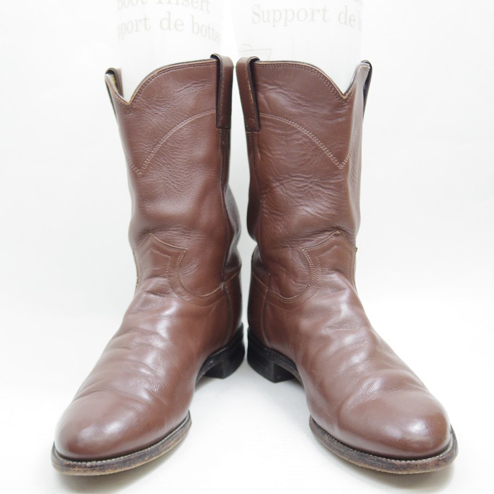 11D inscription 29cm corresponding Justin Justin Vintage western boots pekos boots leather leather shoes Brown tea /U9626