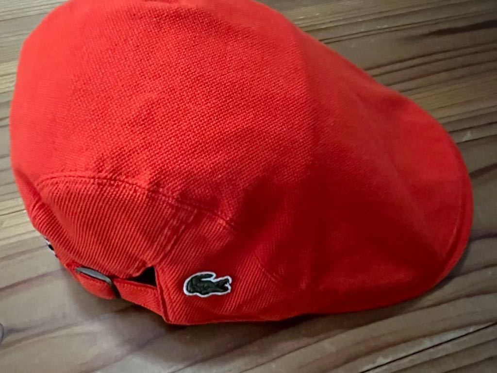 LACOSTE ハンチング オレンジ 赤 ラコステ 帽子 58センチ ワニマーク 日本製 GOLF ゴルフウェア ゴルフキャップ_画像1