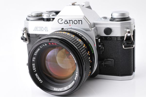 [現状品] Canon AE-1 Silver SLR Film Camera + FD 50mm F/1.4 S.S.C._画像1