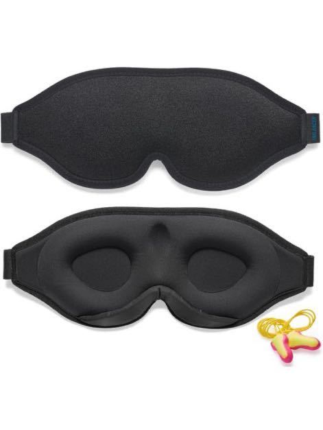 c-190 Trilancer 2023年の革新的な男女兼用睡眠用アイマスク、睡眠、昼寝、瞑想、旅行用3D 遮光デザインアイマスク(ブラック)_画像1