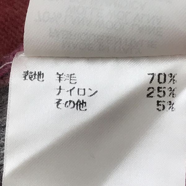 バーニーズNY　正規代理店/イタリア製　ウールニットブルゾン　セーター　サイズ50　メンズM　ピンク×グレー系/アーガイル柄　管NO. 6-13_画像4