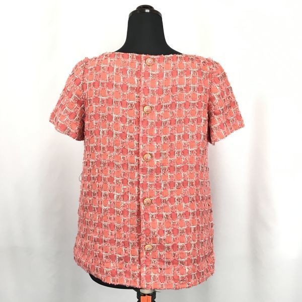  made in Japan * Anatelier * short sleeves blouse [ lady's M/38/ salmon pink / check pattern ]*BG658