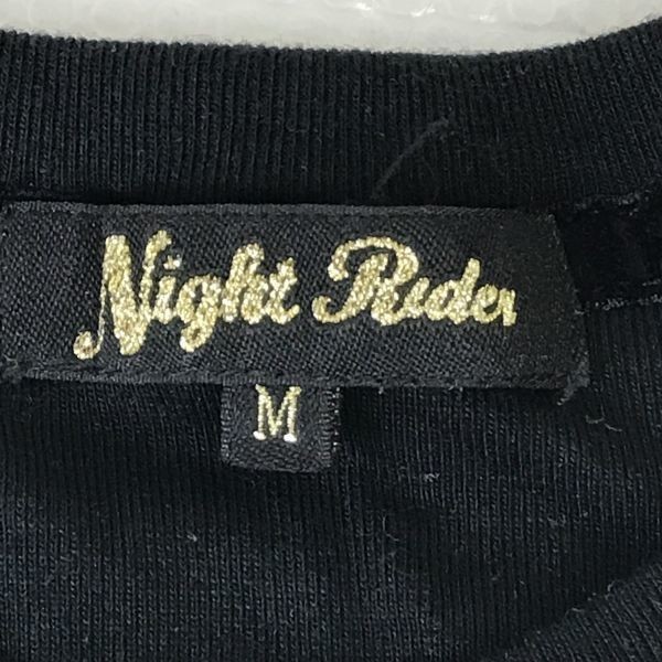 Nigth Rider★スカル/ドクロ柄/細身/半袖Tシャツ【Mens size -M/黒/black/髑髏】Tops/Shirts◆BH7_画像5