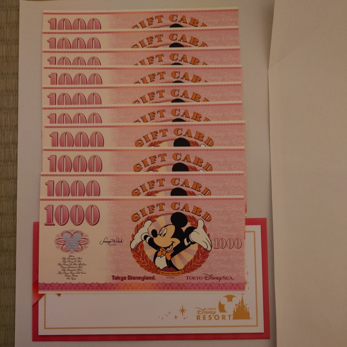 ディズニーリゾートギフトカード　１００００円_画像1