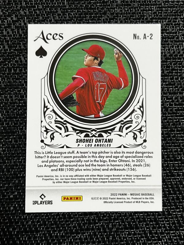 大谷翔平 2022 Panini Mosaic Aces #A-2 Shohei Ohtani MLB_画像2