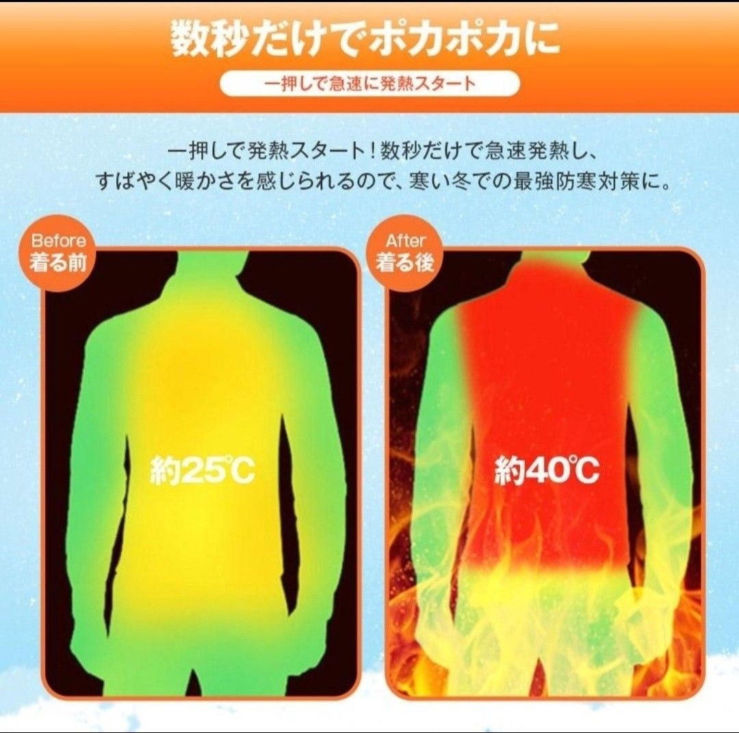 Ｌサイズ　新品　バッテリー付き電熱ベスト　ダウンベスト　黒色　男女兼用　防寒着　着るこたつ　 電熱ジャケット　電気毛布