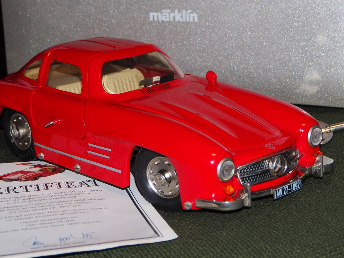 GERMANY MUSEUM MODELmeruk Lynn Mercedes Benz 300SLGull Wing TIN TOY CLOCKWORK tin plate silver Arrow. series .