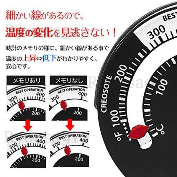 新品 薪ストーブ 温度計 0度～500度まで計測 暖炉 ストーブ コンロ グリル オーブン 焚火台 焚火 ピザ ピザ窯 キャンプ 釜_画像3