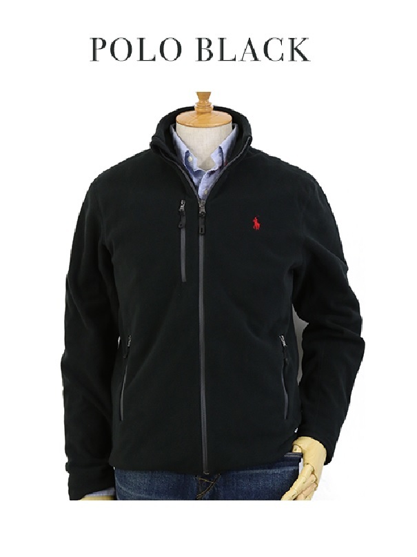 新品 アウトレット 14411 XSサイズ フリース 黒 ジップアップ ジャケット polo ralph lauren ポロ ラルフ ローレン