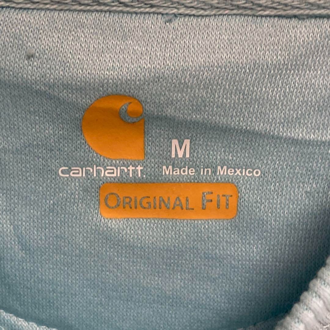 カーハート M アメリカ古着 メキシコ製 2020年　デッドストック品　裏起毛 ポケット スウェット シャツ 水色　ブルー系　Carhartt メンズ_画像8