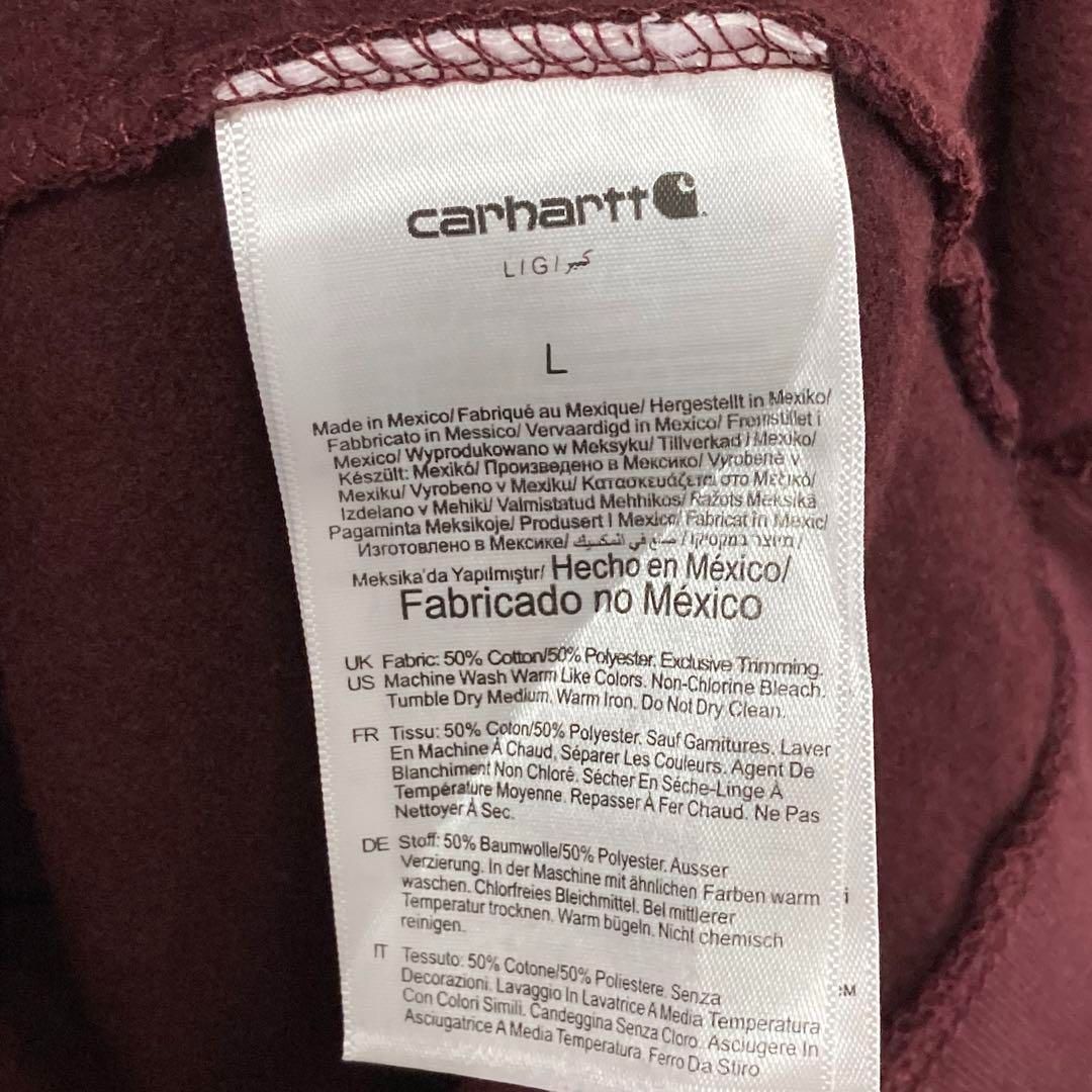 カーハート L アメリカ古着 メキシコ製 2020年　デッドストック品　裏起毛　ポケット　スウェット　シャツ　レッド　Carhartt メンズ_画像9