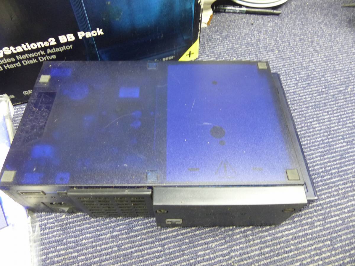 6 SCPH-50000 BB Pack 40GB MB MIDNAIGHT BLUE 本体 箱 コントローラー 電源ケーブル AVケーブル Playstation2 プレステ 同梱対応します。_画像8