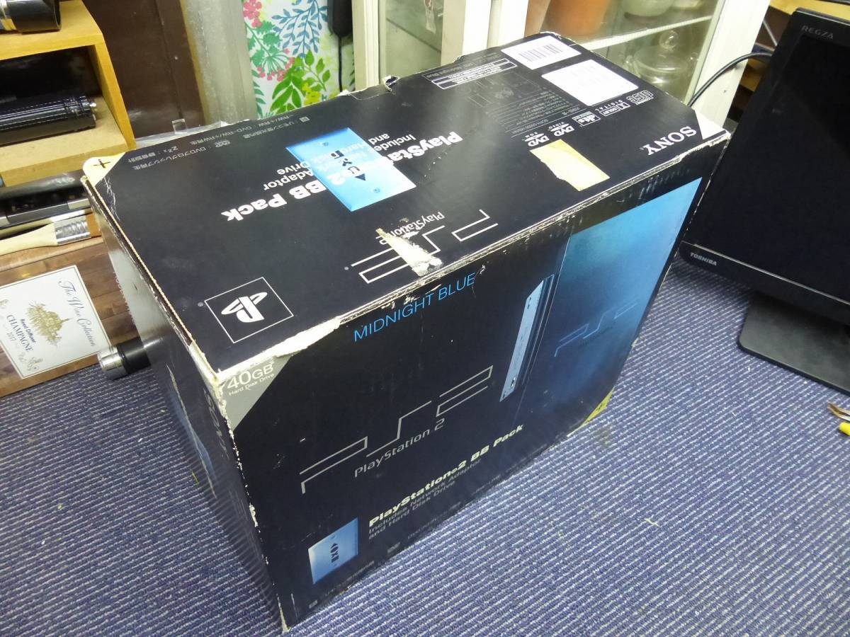 6 SCPH-50000 BB Pack 40GB MB MIDNAIGHT BLUE 本体 箱 コントローラー 電源ケーブル AVケーブル Playstation2 プレステ 同梱対応します。_画像1