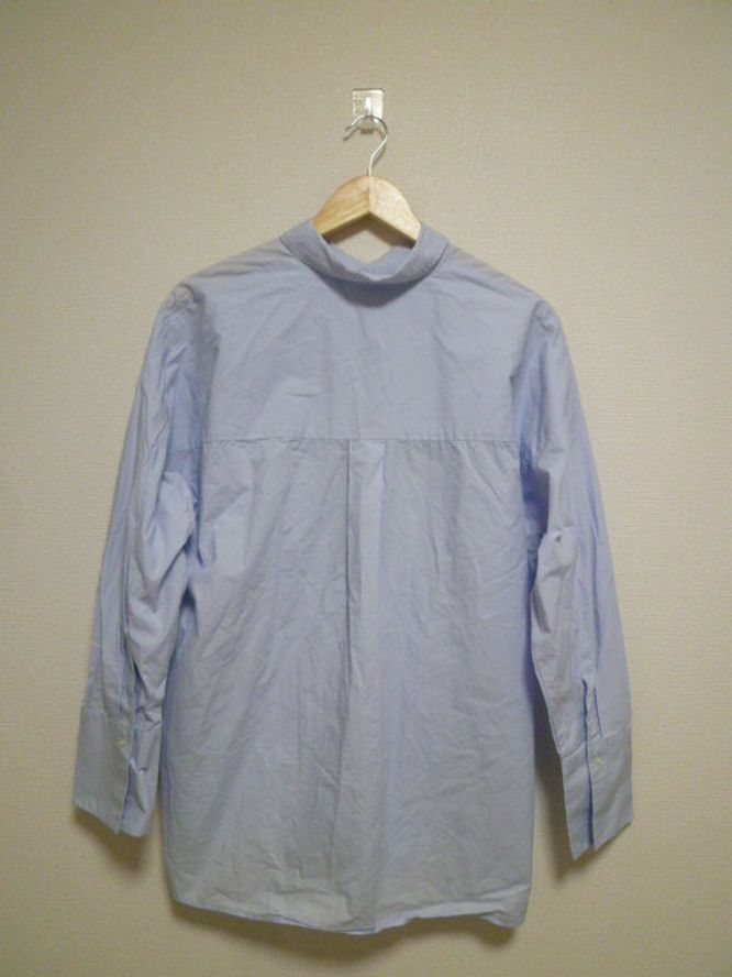  原文:新品 ジーユー gu オーバーサイズ シャツ XL 水色 抜き襟 身幅大きい
