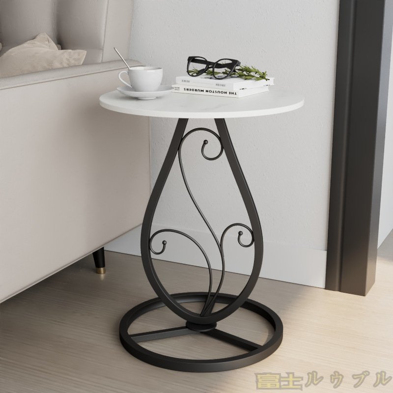 美しいフレームデザインのサイドテーブル おしゃれ かわいい モダン インテリア 家具 コーヒーテーブル エンドテーブル ゴールド ホワイト_画像3