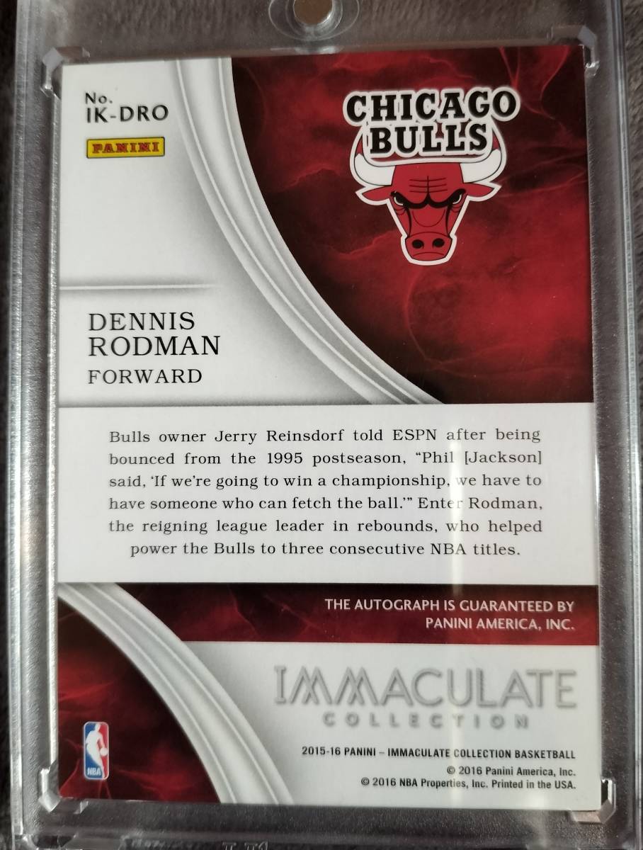 Dennis Rodman / 15-16 Panini Immaculate Collection INK auto /60 Chicago Bulls_画像2