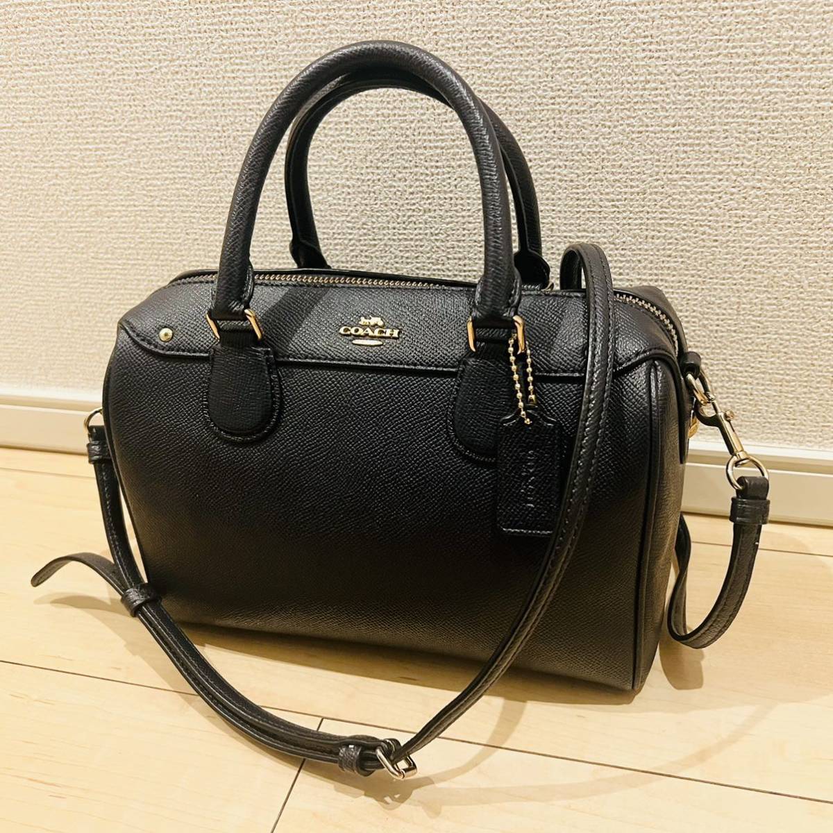 【美品】COACH コーチ ショルダーバッグ ハンドバッグ 2way F57521 サッチェル ミニベネット ネイビーの画像1