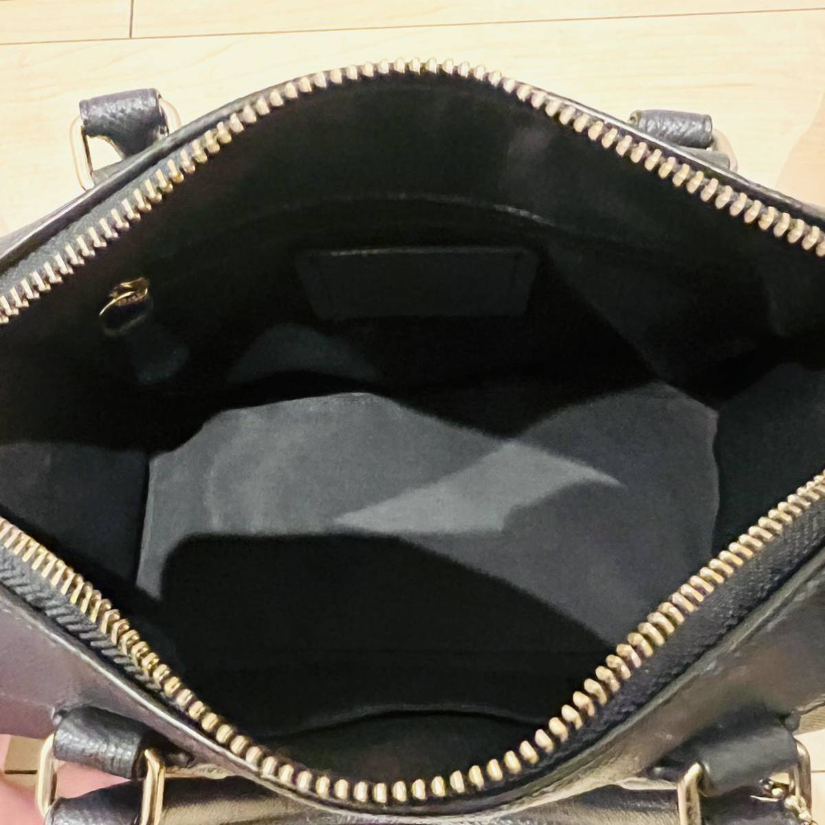 【美品】COACH コーチ ショルダーバッグ ハンドバッグ 2way F57521 サッチェル ミニベネット ネイビーの画像8