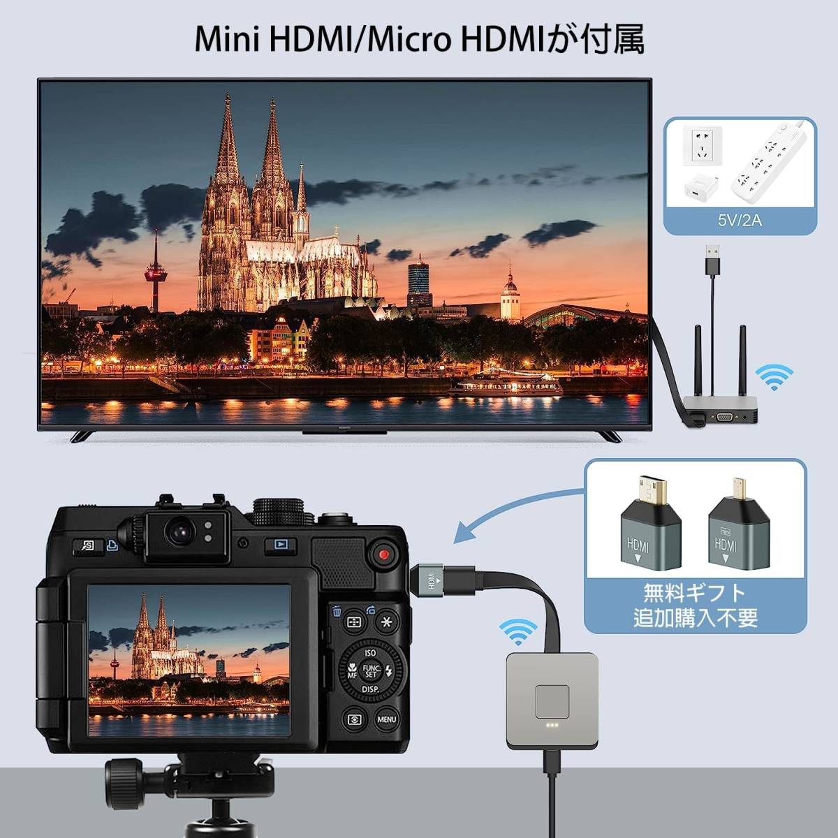 Xotulv ワイヤレス hdmi 送受信機セット hdmi 無線化 ワイヤレス【4K/5Ghz/30M安定転送距離】 hdmiトランスミッター レシーバー 設定不要_画像4