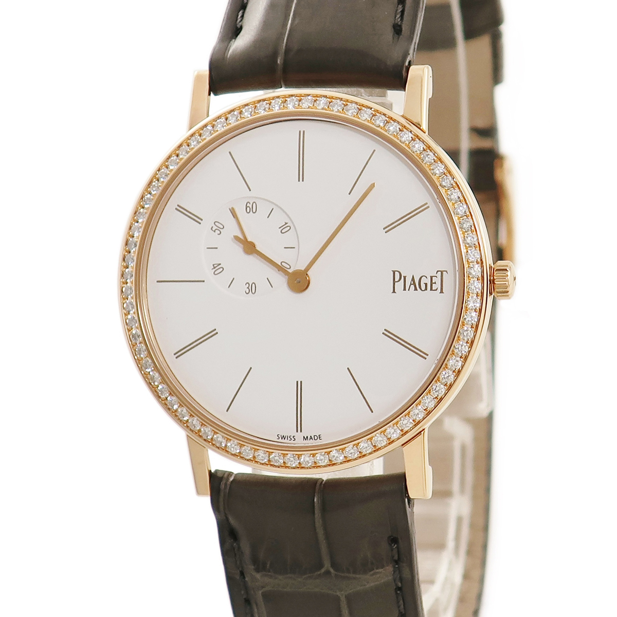 【3年保証】 ピアジェ アルティプラノ G0A39107 K18PG無垢 純正ダイヤ 白 バー 薄型 手巻き メンズ レディース 腕時計
