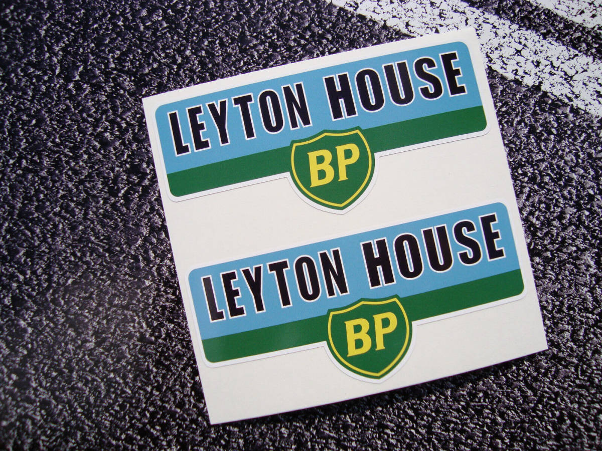 即納 レイトンハウス BP Leyton House F1 130mm x 60mm 2枚セット ステッカー 《送料無料》残り1点_画像1